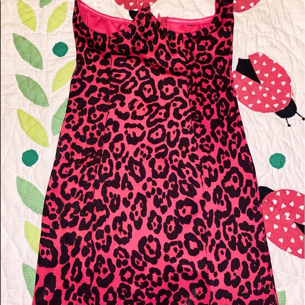 Pink cheetah print- breast cut out dress